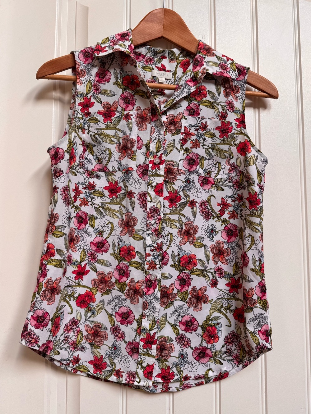 Talbots Floral Sleeveless Blouse. Petite S